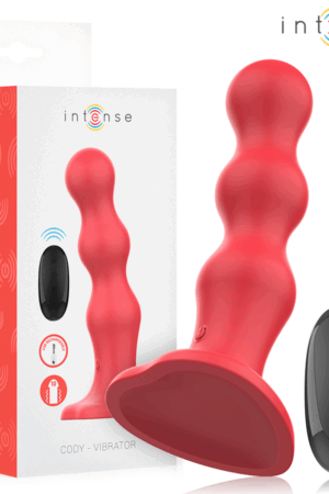 INTENSE - CODY VIBRATOR WITH SUCTION CUP RED REMOTE CONTROL