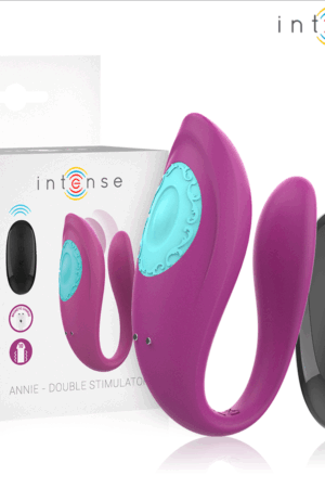 INTENSE - ANNIE U-SHAPED VIBRATOR AND STIMULATOR PURPLE REMOTE CONTROL