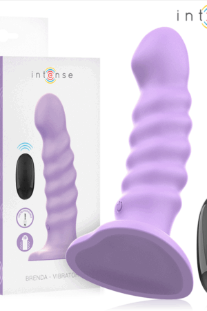 INTENSE - BRENDA VIBRATOR SIZE M SPIRAL DESIGN 10 VIBRATIONS PURPLE REMOTE CONTROL