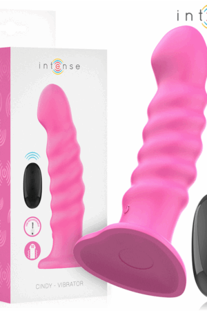 INTENSE - CINDY VIBRATOR SIZE L SPIRAL DESIGN 10 VIBRATIONS PINK REMOTE CONTROL