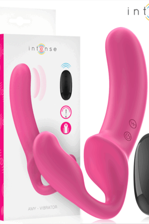 INTENSE - AMY DOUBLE VIBRATOR 20 CM PINK REMOTE CONTROL