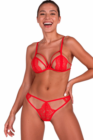 PASSION - ANUVERA BRA + THONG SET FIRE BRICK L/XL