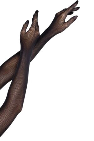 LEG AVENUE - OPERA LONG FISHNET GLOVES BLACK