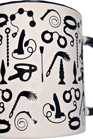 DIABLO PICANTE - WHITE BONDAGE MUG WITH BLACK HANDLE 370 ML