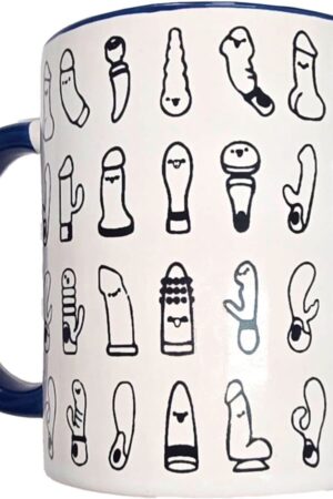 DIABLO PICANTE - WHITE VIBRATORS MUG WITH BLUE HANDLE 370 ML