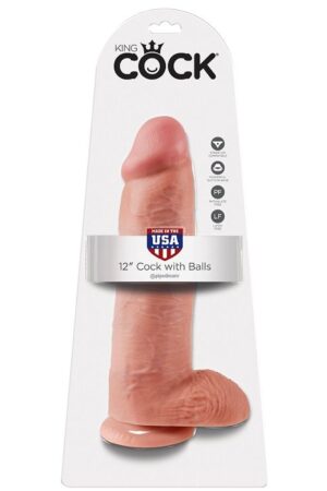 KING COCK - 12 DILDO FLESH WITH BALLS 30.48 CM