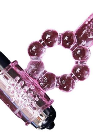 BAILE - SILICONE RING 10 TONGUE RHYTHMS WITH PINK VIBRATION