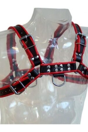 LEATHER BODY - CHAIN HARNESS III BLACK / RED