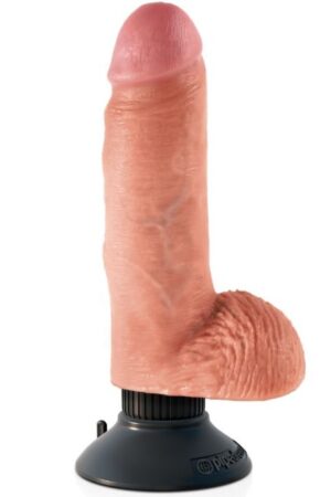 KING COCK - DILDO VIBRADOR CON TESTICULOS 20.3 CM NATURAL