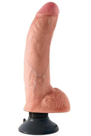 KING COCK - DILDO VIBRADOR CON TESTICULOS 23 CM NATURAL