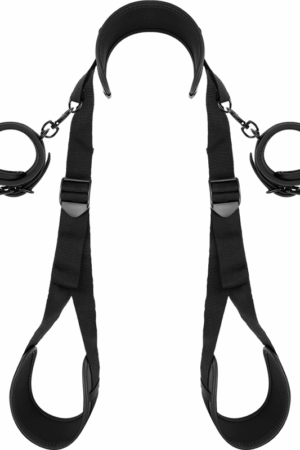 FETISH SUBMISSIVE - OPEN LEGS POSITION WITH NOPRENE LINING HANDCUFFS