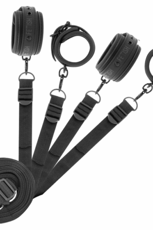 FETISH SUBMISSIVE - SET OF HANDCUFFS AND TIES WITH NOPRENE LINING