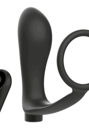 ADDICTED TOYS - ANILLA PENE CON PLUG ANAL CONTROL REMOTO NEGRO RECARGABLE